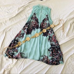 Free People Marsha Lace Slip Dress Sz XS Blue